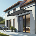 Store banne coffre int�gral cinabre 2, 50x2, 00 m (manuelle - gris anthracite ral 7016 - gris fonc� 250g ...