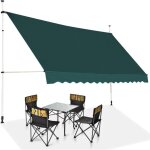 Store banne manuel r�tractable 3, 5 x 1, 25m avec manivelle hauteur r�glable 200 - 300cm, auvent de terrasse ...