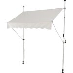 Store banne manuel r�tractable, auvent de terrasse r�glable en hauteur, avec toile de protection solaire, ...