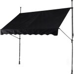 Store banne manuel r�tractable, auvent de terrasse r�glable en hauteur, avec toile de protection solaire, ...