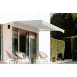 Store banne monobloc structure blanche vecchio 2, 5m x 2m toile beige