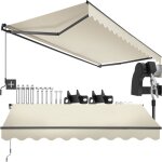 Tectake - store banne ornella � bras articul� et support mural -