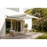 Store banne semi - coffre motoris� fazzio 4x3m - toile premium 320g / m� beige