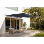 Cazeboo - store banne semi - coffre motoris fazzio 4x3m - toile premium 320g / m gris