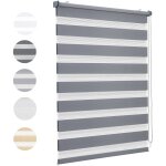 Store enrouleur z�br� jour nuit 45 x 100 cm gris fonc� installation sans per�age occultants protection ...