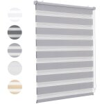 Store enrouleur z�br� jour nuit 45 x 130 cm gris installation sans per�age occultants protection solaire ...
