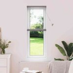 Store de fen�tre avec des rideaux argent aluminium vidaxl