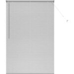 Store de fentre avec des rideaux manuel argent aluminium vidaxl
