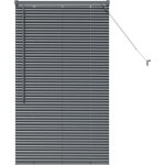 Store de fen�tre avec des rideaux manuel gris fonc� aluminium vidaxl