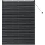Store de fenêtre avec des rideaux noir aluminium vidaxl Store de fenêtre avec des rideaux noir aluminium vidaxl