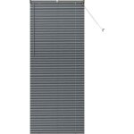 Store de fen�tre?store v�nitien avec des rideaux gris fonc� aluminium cfw7440299