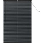 Store de fen�tre?store v�nitien avec des rideaux noir aluminium cfw5383769