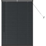 Store de fen�tre?store v�nitien avec des rideaux noir aluminium cfw8032108