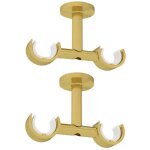 Store menuiserie - 2 supports de tringle à rideaux, double, doré, fixation au plafond, diamètre 20 Store menuiserie - 2 supports de tringle à rideaux, double, doré, fixation au plafond, diamètre 20
