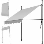 Tectake - store  pince sans perage avec manivelle, rglable en hauteur - 150 x 180 cm, gris clair