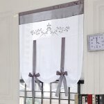 Store simple, gris, 60x140 cm, avec rideau en tulle brod�, tissu polyester, adapt� pour chambre, cuisine, ...