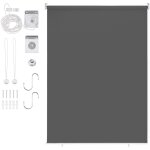 Store vertical enrouleur extrieur pour terrasse ou balcon paravent rtractable protection solaire 180x140cm ...