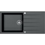 Stradour - evier a encastrer - granit - noir - 1 grand bac - 100 x 50 cm - cadit