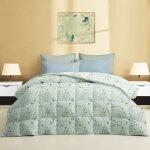 Stream winter double duvet 500 gr - doudoune 80 % plumes 20 % doudoune - vert motif floral