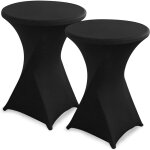 Stretch nappe, 2 pièce lavable polyester table cover nappe mange debout ronde protection table cocktail ... Stretch nappe, 2 pièce lavable polyester table cover nappe mange debout ronde protection table cocktail ...