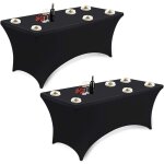 Stretch nappe 6ft nappe de table extensible 183x75x75 cm housse de table polyester lavable en machine ...