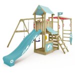 Structure d'escalade tour de jeu smart baboon avec balan�oire & toboggan, tour d'escalade avec bac � ...