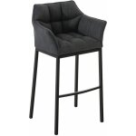 Clp - tabouret de bar damaso en tissu avec 4 pieds gris foncé noir Clp - tabouret de bar damaso en tissu avec 4 pieds gris foncé noir