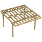 Structure terrasse bois pilotis autoport�e en kit - 4x4, 20m - solives + poteaux - sapin trait� autoclave ...