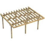 Structure terrasse bois pilotis autoport�e en kit - 5x4, 20m - solives + poteaux - sapin trait� autoclave ...