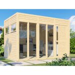 Studio de jardin bois bertilo cubus 3 19mm avec plancher 7, 65m� naturel
