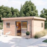 Studio de jardin nantua 20m� - bois douglas 55mm - porte & fenetre pvc - toiture acier