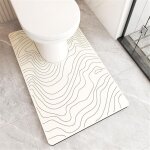 A (style minimaliste, 55x50cm) tapis de toilette u, tapis toilette wc diatomite sechage rapide absorbant ...