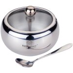 Sucrier en acier avec cuillère kinghoff kh - 3732 satiné Sucrier en acier avec cuillère kinghoff kh - 3732 satiné