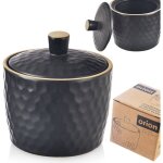 Sucrier en ceramique noir tea time 320 ml