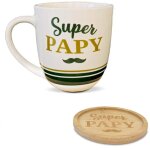 Sud trading - coffret cadeau grande tasse et sous - tasse le caf� de papy