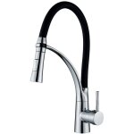 Robinet de cuisine, flexible bec pivotant à 360° et tuyau en silicone noir mitigeur cuisine, avec douchette ... Robinet de cuisine, flexible bec pivotant à 360° et tuyau en silicone noir mitigeur cuisine, avec douchette ...
