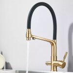 Suguword - robinet de cuisine noir 3 voies douchette extractible robinet d'eau potable cuisine