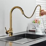 Robinet cuisine or, mitigeur cuisine rotatif  360, robinet cuisine douchette mitigeur cuisine avec ...