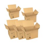 Suinga - lot de 5 bo�tes en carton pour d�m�nagements 39x30x30 cm r�sistantes et polyvalentes pour emballage ...