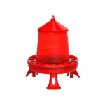 Mangeoire  poulets en plastique avec pieds 16 kg, 46x46x63 cm, rouge