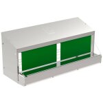 Pondoir collective pour poules, en tle galvanise 1 tage, pour 50 poules 118x50x53, 5 cm