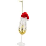 Sujet fl�te champagne bonnet rouge verre h. 16cm - feeric lights & christmas