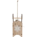 Sujet luge flocon bois h. 20cm blanc - feeric lights & christmas