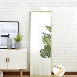 Miroir sur pied rectangle 150x40 cm, miroir pleine longueur avec cadre en aluminium, miroir de sol �l�gant ...