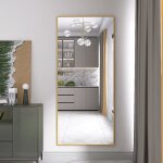 Miroir sur pied rectangle 180 � 80 cm, miroir pleine longueur avec cadre en aluminium, miroir de sol ...