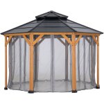 Sunjoy - filet pour tonnelle en bois de cdre 395cm x 395cm