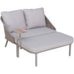 Sunjoy - méridienne de jardin en acier / rotin porto en gris - 128cm x 142cm Sunjoy - méridienne de jardin en acier / rotin porto en gris - 128cm x 142cm
