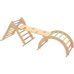 Charlie 3 - en - 1 structure d'escalade en bois pastel triangle d'escalade / arc d'escalade / mur d'escalade ...
