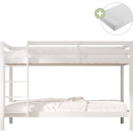 Sunny jip lits superpos�s, blanc lits superpos�s pour enfants 2 places - 2 matelas hybrides 90 x 200 ...