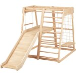 Sunny mickie tour d'escalade avec toboggan, balan�oire et �chelle de corde en bois naturel structure ...